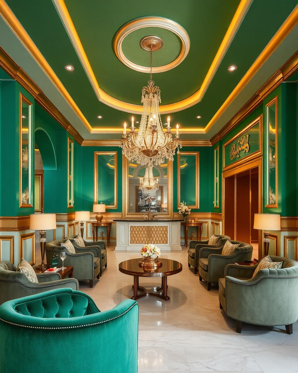 Elegant reception lounge at Green Spa Udaipur